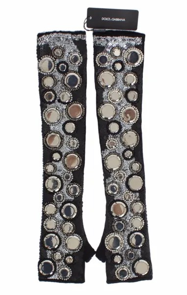 DOLCE - GABBANA Перчатки черные, кашемировые, с блестками, менее длинные, на палец s. Рекомендованная розничная цена: 1 660 долларов США.
