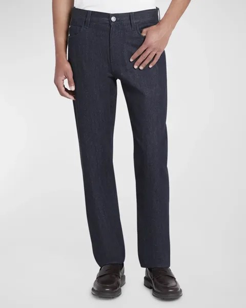 Мужские джинсы из кашемирового хлопкового денима Loro Piana, цвет Shadow Blue