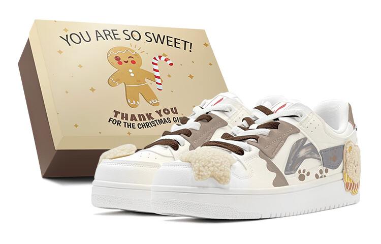 Кроссовки LINING Skateboarding Shoes Women's Low-top Beige, коричневый