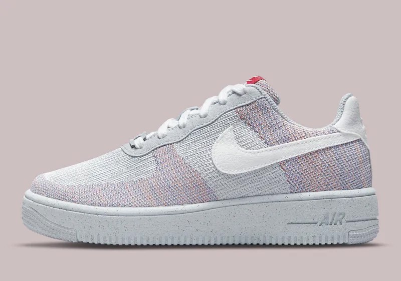 Мужские кроссовки Nike Air Force 1 Low Crater Flyknit Recycle серо-розовые DC4831-002 размер 7,5