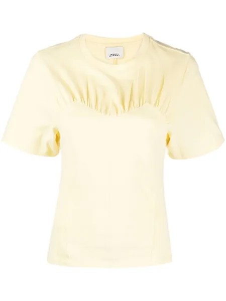ISABEL MARANT футболка из органического хлопка со сборками, желтый