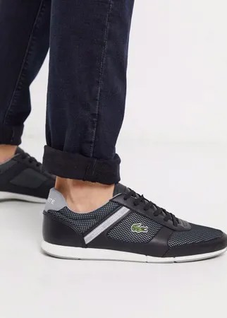 Черные кожаные кроссовки Lacoste-Черный