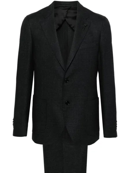 Lardini костюм в ломаную клетку, черный