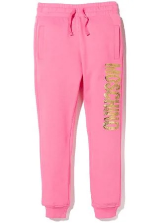 Moschino Kids спортивные брюки с фактурным логотипом