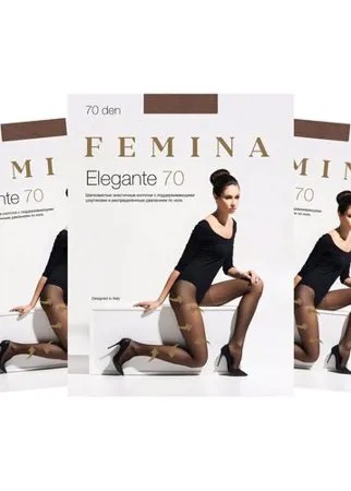 Женские колготки Femina, Elegante 70 den, набор 3 шт., бежевый, размер 3