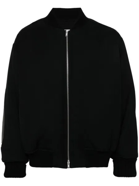 Jil Sander твиловый бомбер, черный