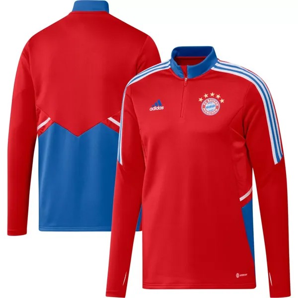 Мужская футболка Red Bayern Мюнхен с молнией на четверть AEROREADY Training adidas