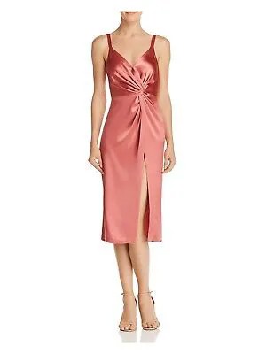 JILL STUART Женское бордовое вечернее платье миди без рукавов с v-образным вырезом и тюльпаном Размер: 4