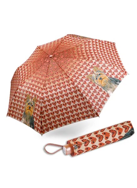Зонт женский Каляев 34925 бежевый, терракотовый