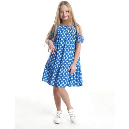 Платье Mini Maxi, вискоза, в горошек, размер 146, мультиколор, красный