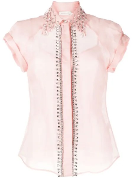ZIMMERMANN блузка Matchmaker Diamante из смесового льна, розовый