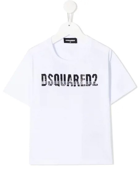 Dsquared2 Kids футболка с логотипом из пайеток