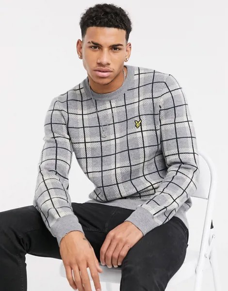 Серый джемпер в клетку Lyle & Scott