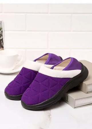 Большой размер Женское Comfy Soft Туфли без шнуровки на теплой подкладке на каблуке с запахом на домашней плоской подошв