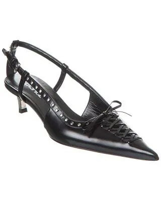 Женские кожаные туфли Versace со шнуровкой и пяткой на пятке