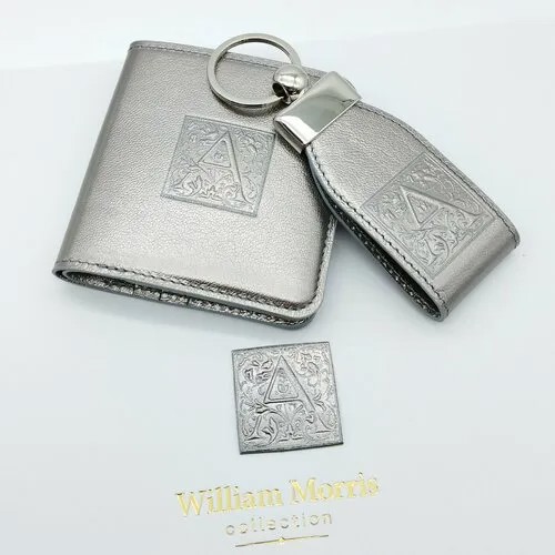 Кошелек William Morris, фактура гладкая, серебряный