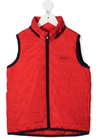 BOSS Kidswear дутый жилет с логотипом