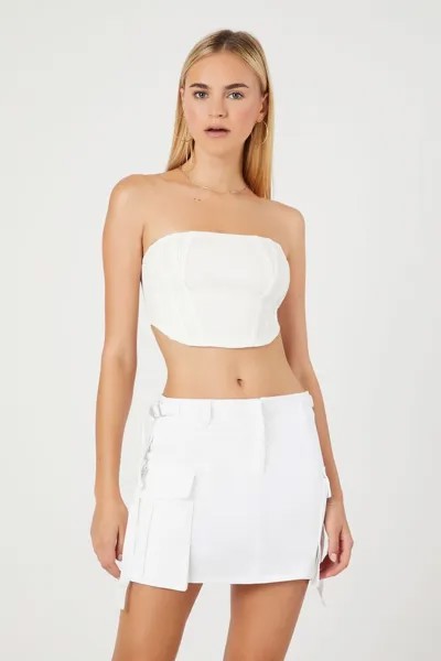 Мини-юбка карго Forever 21, белый