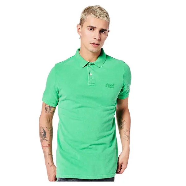 Поло Superdry Vintage Destroy, зеленый