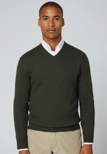 Свитер Mix V Hackett London, цвет dark green