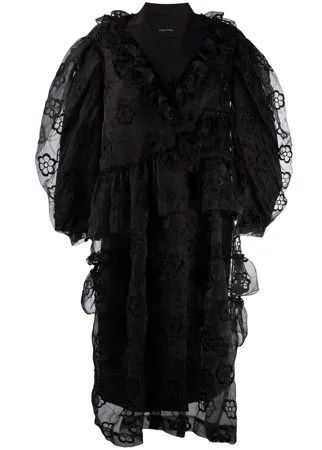Simone Rocha платье из тюля с цветочной вышивкой