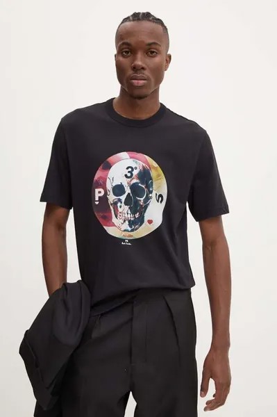 Хлопковая футболка PS Paul Smith, черный