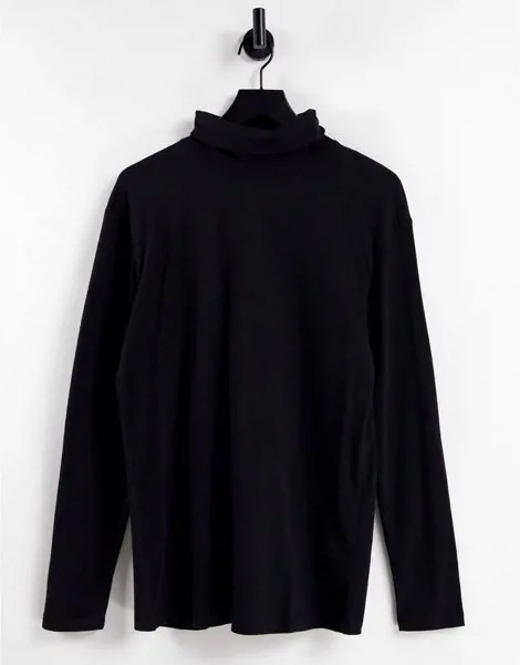 Черная водолазка из органического хлопка Jack & Jones Essentials-Черный цвет