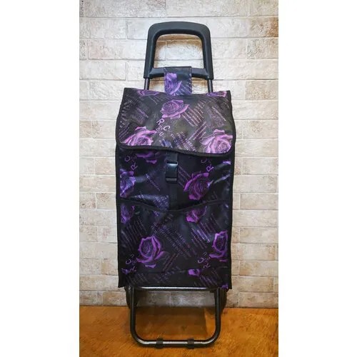 Сумка-тележка тележка для багажа , 35 л, 30х91, фиолетовый