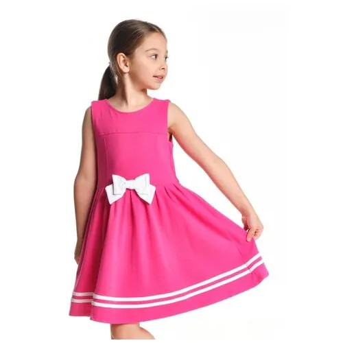 Платье Mini Maxi, хлопок, трикотаж, однотонное, размер 98, розовый