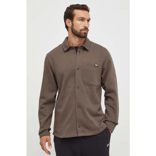 Куртка-рубашка Reebok, размер M, бежевый, коричневый
