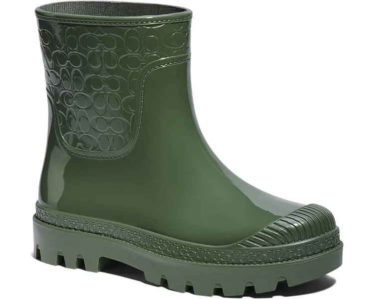 Ботинки COACH Millie Rubber Rain Bootie, цвет Army Green