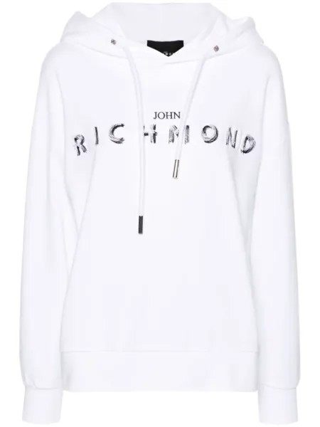 John Richmond худи с вышитым логотипом, белый