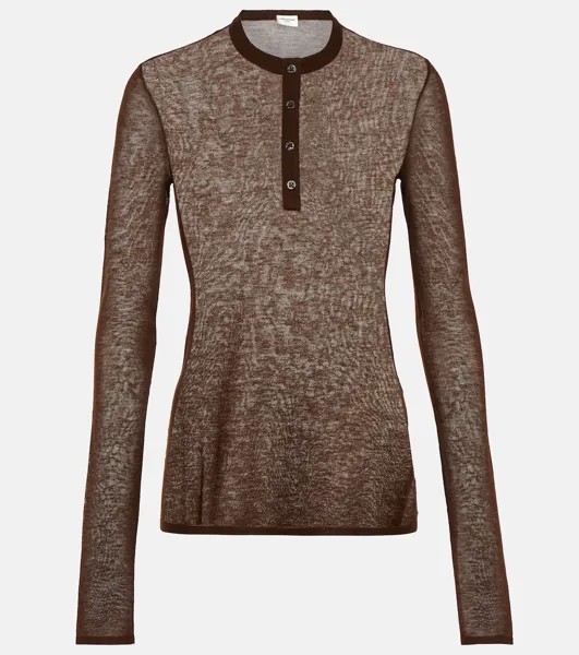 Рубашка Хенли Saint Laurent, коричневый