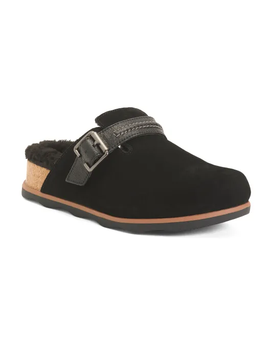 Замшевые сабо Brynn на шлепанце на подкладке Clarks, черный