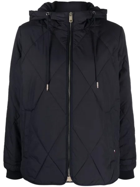 Tommy Hilfiger пуховик с капюшоном и кулиской, синий