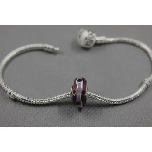 Handinsilver ( Посеребриручку ) Подвеска-шарм из муранского стекла Lampwork фиолетовый (1шт)