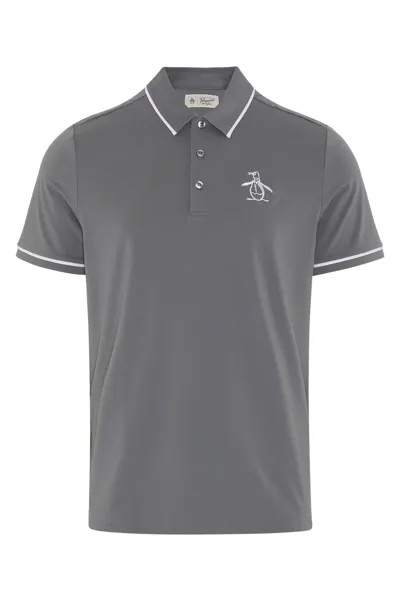 Серая мужская рубашка-поло Heritage оверсайз с логотипом Pete Original Penguin Golf, серый