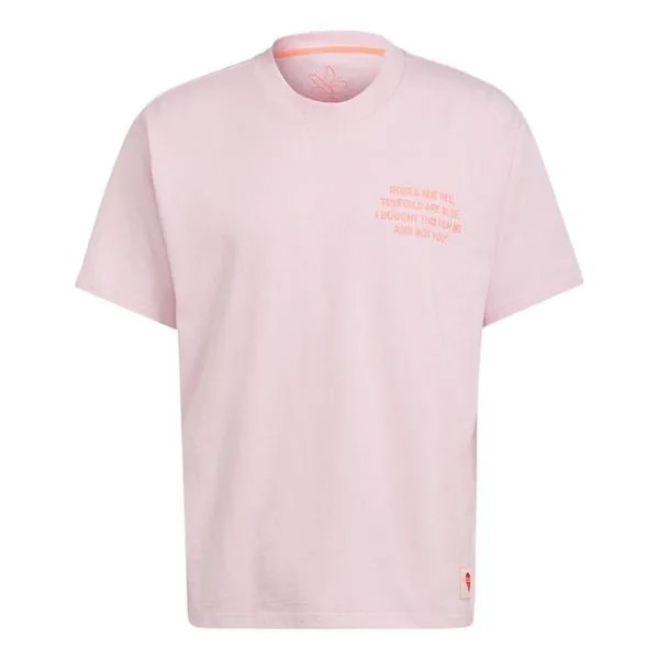 Футболка Adidas originals Alphabet Printing Round Neck Pullover Short Sleeve Pink T-Shirt, Розовый