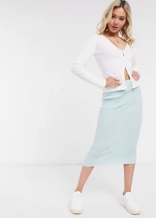 Трикотажная юбка миди от комплекта мятного цвета ASOS DESIGN-Зеленый цвет