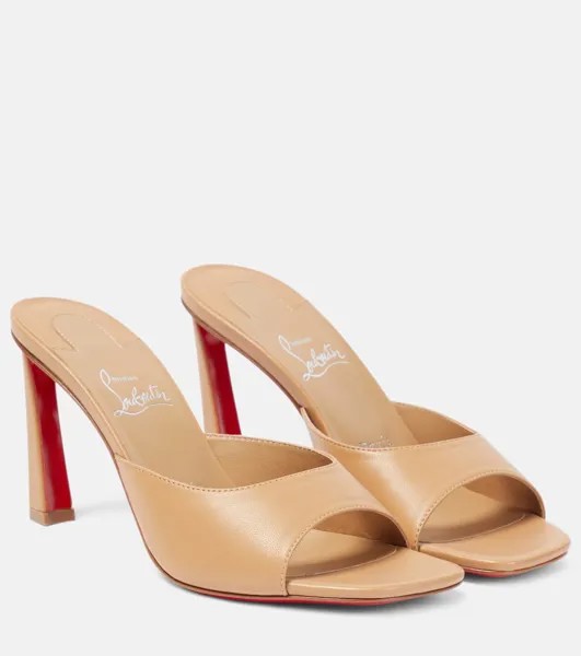 Кожаные сабо condora 85 Christian Louboutin, бежевый