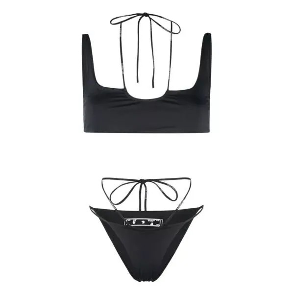Купальник cross coulisse bikini Off-White, черный