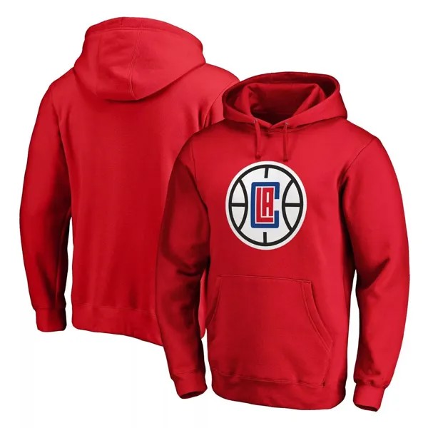Мужской красный пуловер с капюшоном и логотипом команды LA Clippers Primary Team Fanatics
