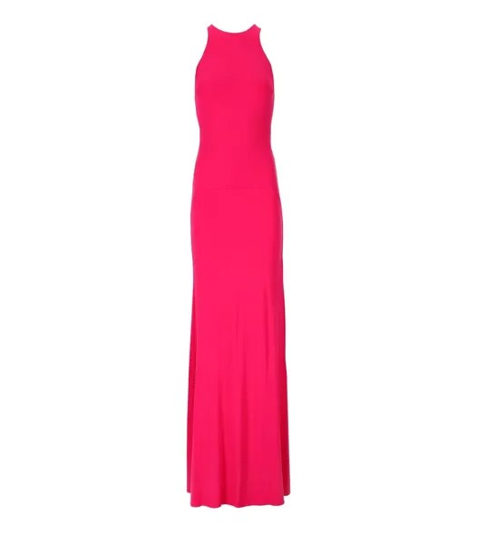 Платье Elisabetta Franchi для красной ковровой дорожки цвета фуксии с микроцепочками Женщина