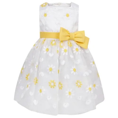Платье ColoriChiari размер 122, белый/желтый/цветочный принт
