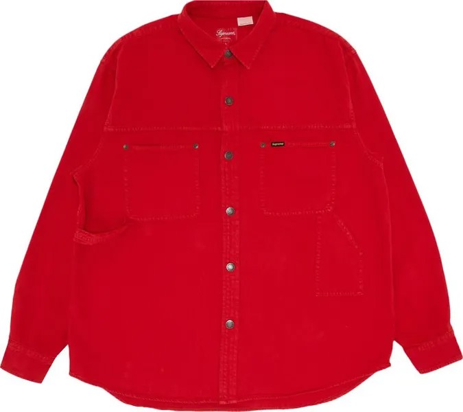 Рубашка Supreme Denim Painter Shirt 'Red', красный