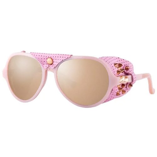 Солнцезащитные очки Agent Provocateur, авиаторы, оправа: пластик, зеркальные, для женщин, розовый