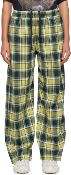 Зеленые брюки в клетку Лесно-зеленый/Светлый Acne Studios