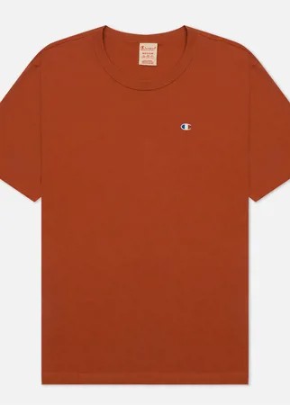 Мужская футболка Champion Reverse Weave Basic C Logo Crew Neck Comfort Fit, цвет оранжевый, размер L