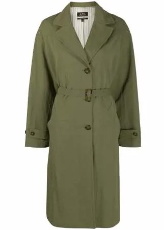 A.P.C. однобортное пальто с поясом