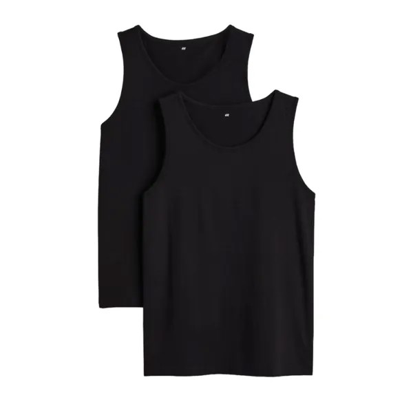 Майка H&M 2-pack Regular Fit, черный